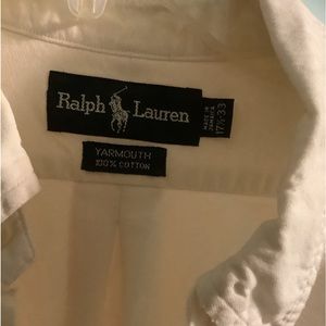 RL white button down, 17 1/2-33(fits like 1X)